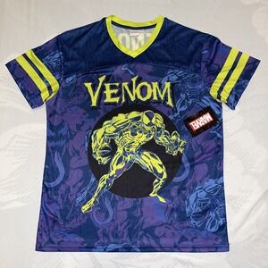 Marvel Venom Jersey Size M #88 Polyester EUC All Over Print Purple Green